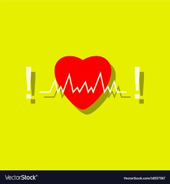 Flat icon design collection heart with cardio in vector image