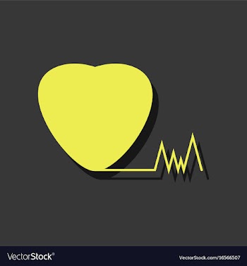 Flat icon design collection heart with cardio in vector image