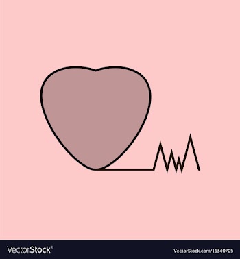 Flat icon design collection heart with cardio vector image