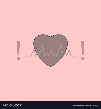 Flat icon design collection heart with cardio vector image