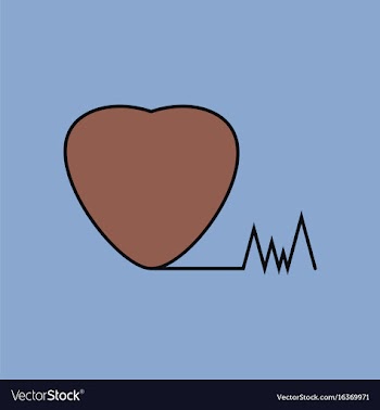Flat icon design collection heart with cardio vector image