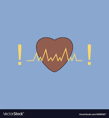 Flat icon design collection heart with cardio vector image