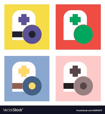 Flat icon design collection heart with cardio vector image