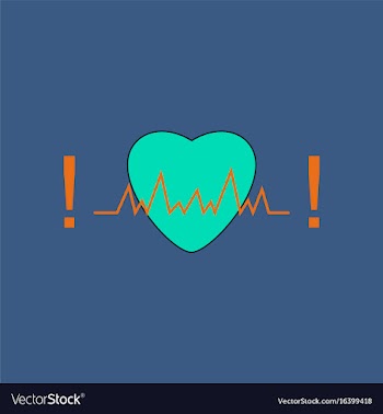 Flat icon design collection heart with cardio vector image