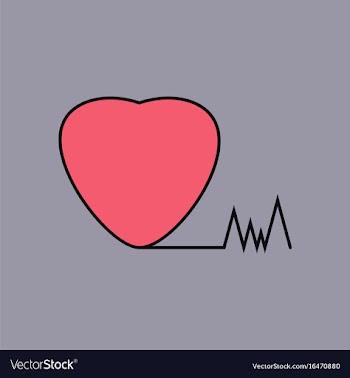 Flat icon design collection heart with cardio vector image