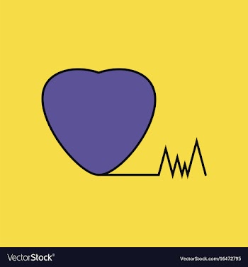 Flat icon design collection heart with cardio vector image