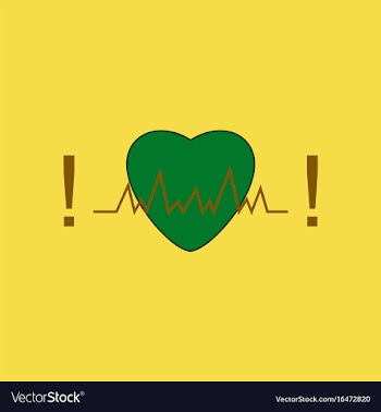 Flat icon design collection heart with cardio vector image