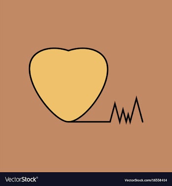 Flat icon design collection heart with cardio vector image