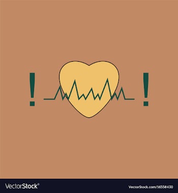 Flat icon design collection heart with cardio vector image