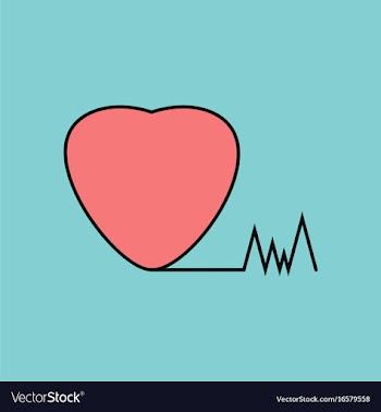 Flat icon design collection heart with cardio vector image
