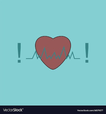 Flat icon design collection heart with cardio vector image