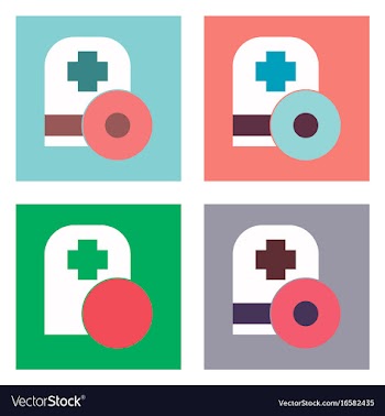 Flat icon design collection heart with cardio vector image