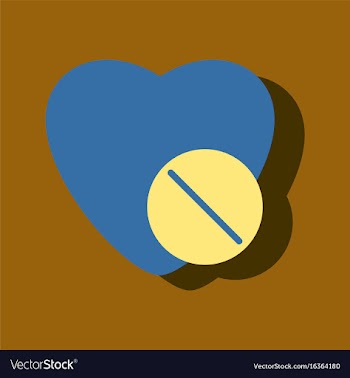 Flat icon design collection heart with medical vector image