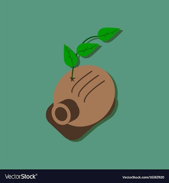 Flat icon design collection helmet and plant in vector image