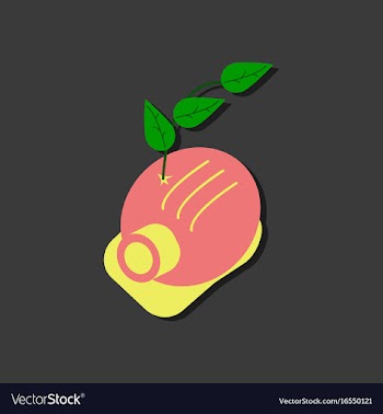 Flat icon design collection helmet and plant in vector image