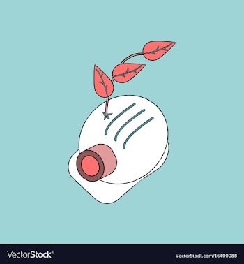 Flat icon design collection helmet and plant vector image