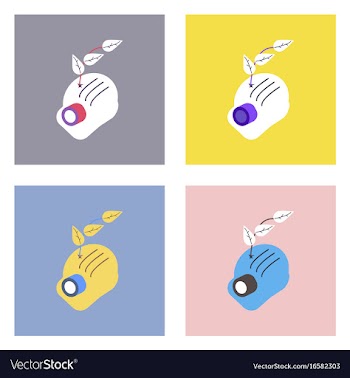 Flat icon design collection helmet and plant vector image