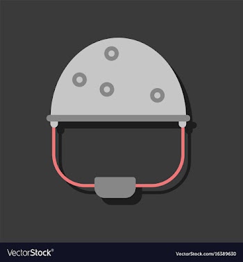 Flat icon design collection helmet with bullet vector image