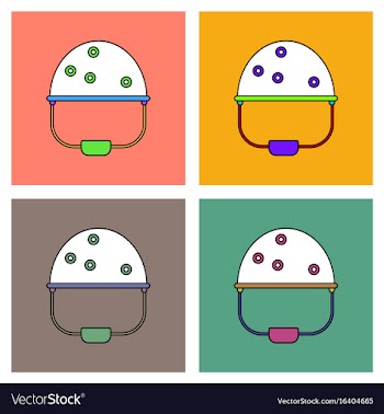 Flat icon design collection helmet with bullet vector image
