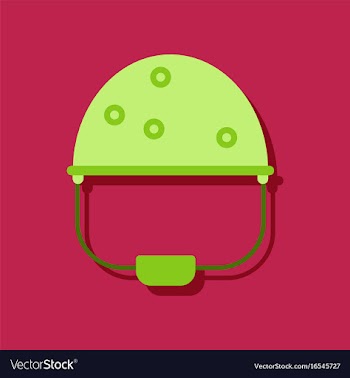 Flat icon design collection helmet with bullet vector image