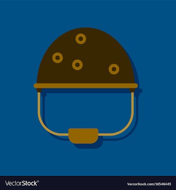 Flat icon design collection helmet with bullet vector image