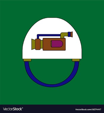 Flat icon design collection helmet with video cam vector image
