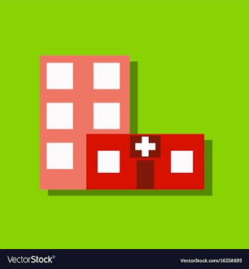Flat icon design collection hospital building in vector image