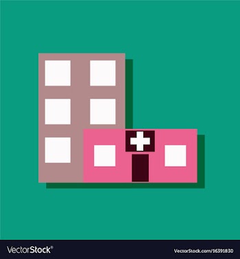 Flat icon design collection hospital building in vector image