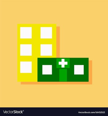 Flat icon design collection hospital building in vector image