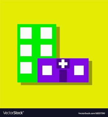Flat icon design collection hospital building in vector image