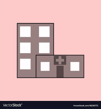 Flat icon design collection hospital building vector image