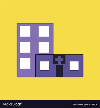 Flat icon design collection hospital building vector image