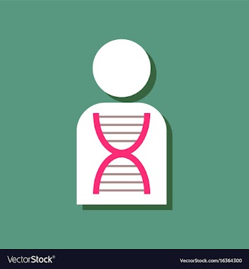 Flat icon design collection human dna in sticker vector image