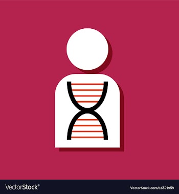 Flat icon design collection human dna in sticker vector image