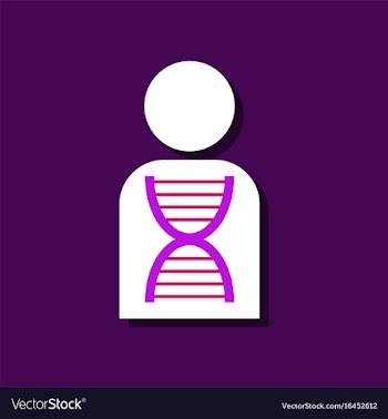 Flat icon design collection human dna in sticker vector image