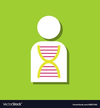 Flat icon design collection human dna in sticker vector image