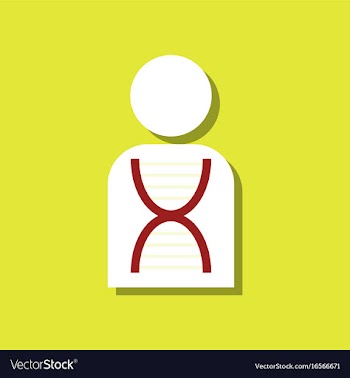 Flat icon design collection human dna in sticker vector image