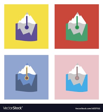 Flat icon design collection iceberg and vector image