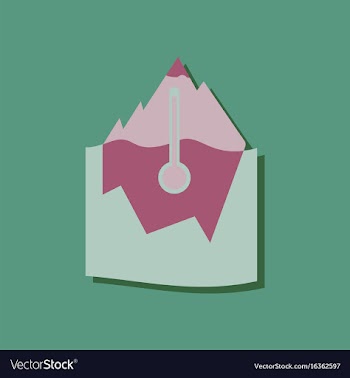 Flat icon design collection iceberg and vector image