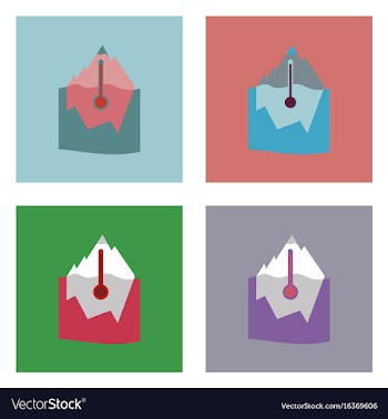 Flat icon design collection iceberg and vector image