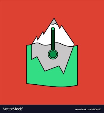 Flat icon design collection iceberg and vector image