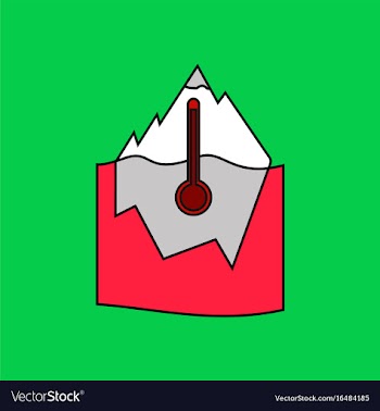 Flat icon design collection iceberg and vector image