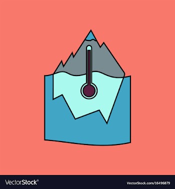 Flat icon design collection iceberg and vector image