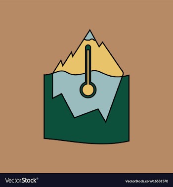 Flat icon design collection iceberg and vector image