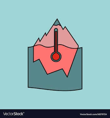 Flat icon design collection iceberg and vector image