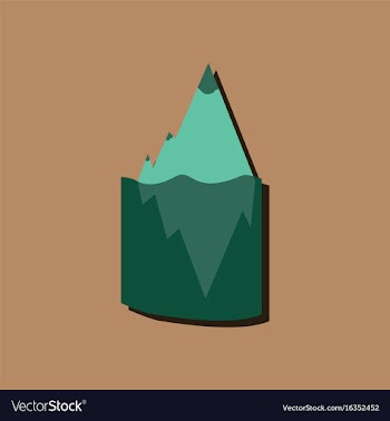 Flat icon design collection iceberg in water in vector image