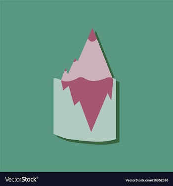 Flat icon design collection iceberg in water in vector image