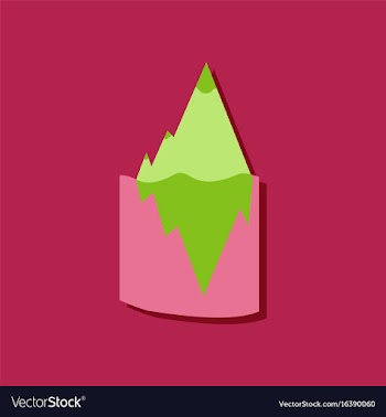 Flat icon design collection iceberg in water in vector image