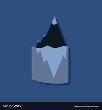Flat icon design collection iceberg in water in vector image