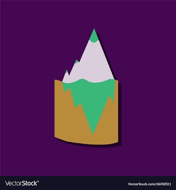 Flat icon design collection iceberg in water in vector image
